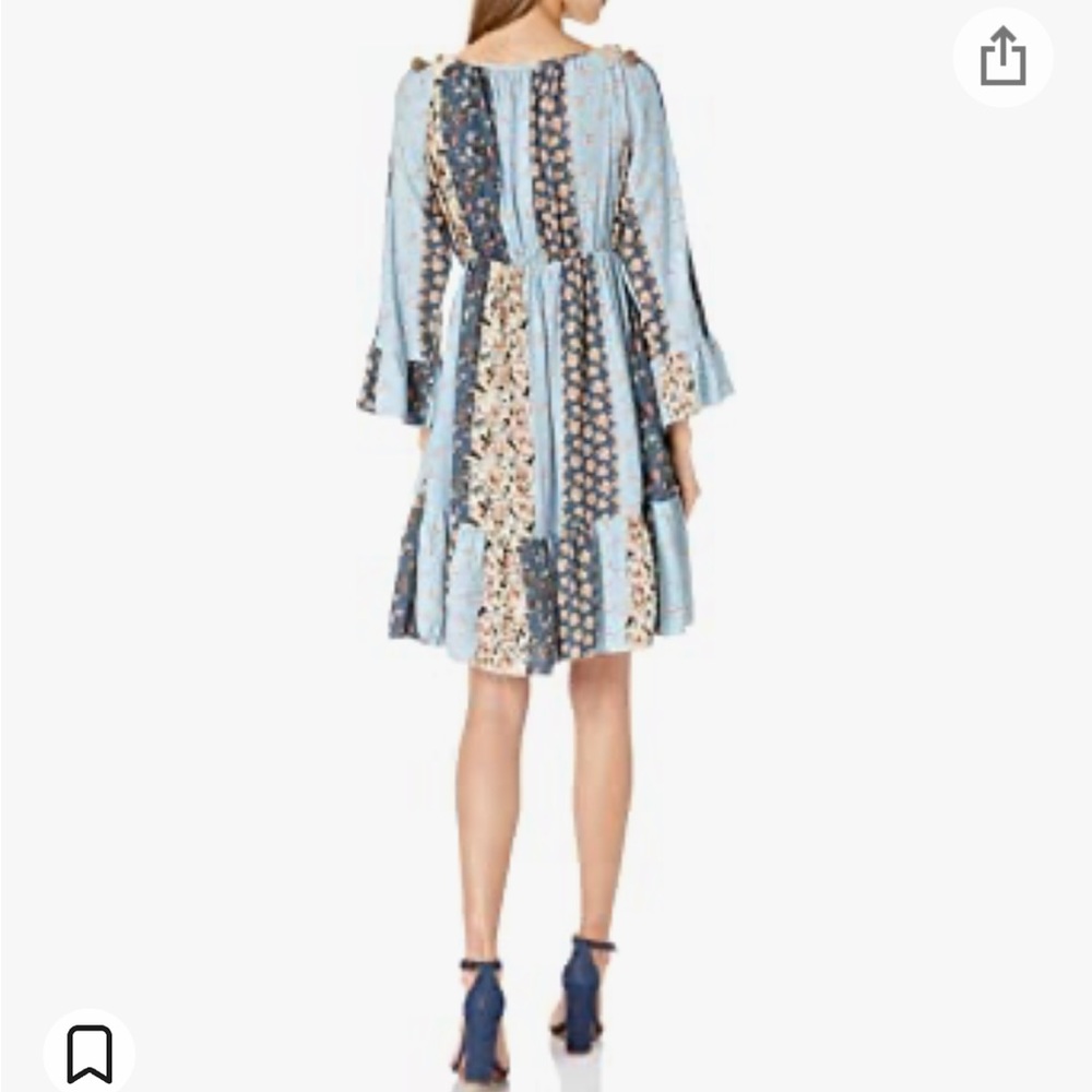 M Made in Italy Women's Printed V-Neck Midi Dress